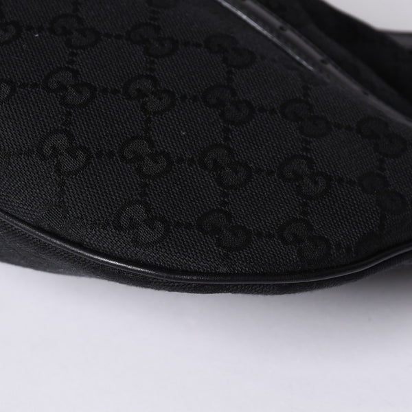 極美品 GUCCI グッチ ショルダーバッグ 114869 ワンショルダー GGキャンバス シェリーライン ブラック 4a001096