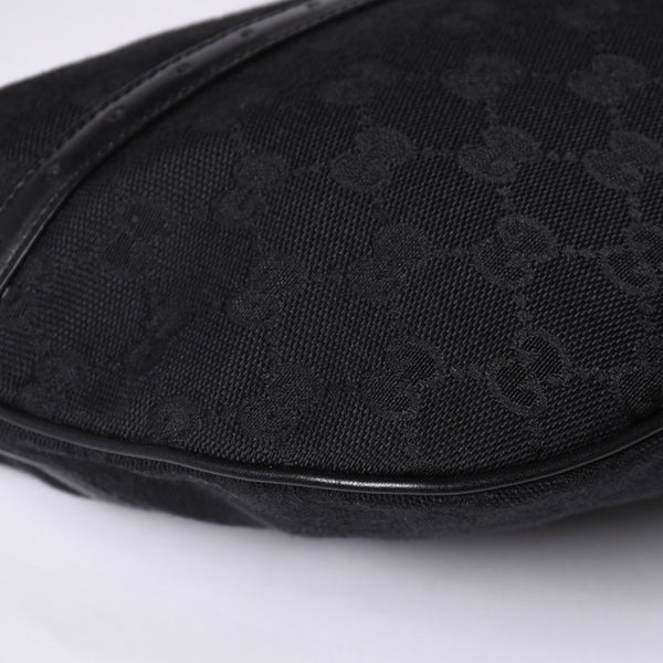 極美品 GUCCI グッチ ショルダーバッグ 114869 ワンショルダー GGキャンバス シェリーライン ブラック 4a001096