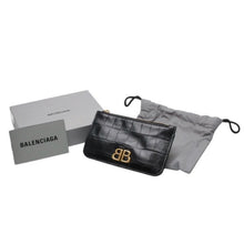 画像をギャラリービューアに読み込む, BALENCIAGA バレンシアガ コインケース カードホルダー 765465 ブラック ゴールド金具 美品 中古 4a001427