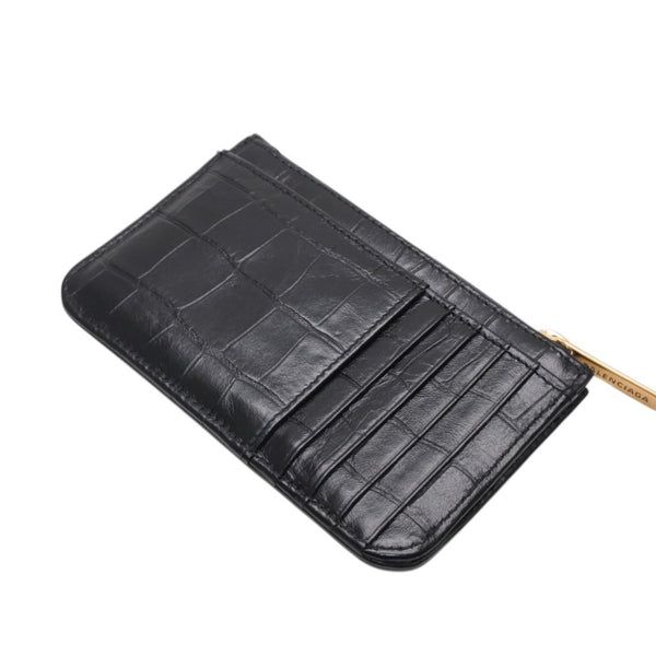 BALENCIAGA バレンシアガ コインケース カードホルダー 765465 ブラック ゴールド金具 美品 中古 4a001427