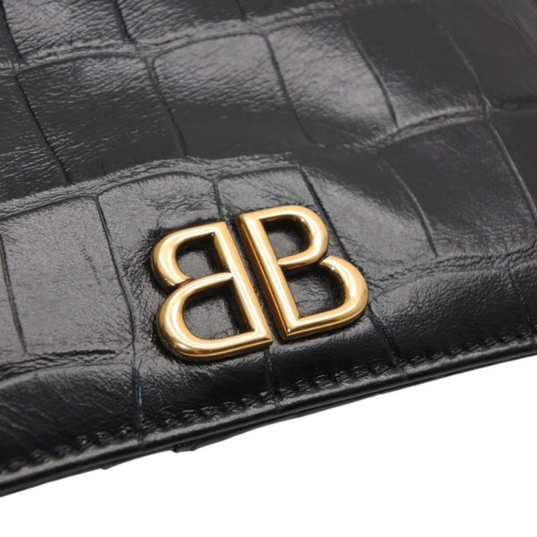 BALENCIAGA バレンシアガ コインケース カードホルダー 765465 ブラック ゴールド金具 美品 中古 4a001427