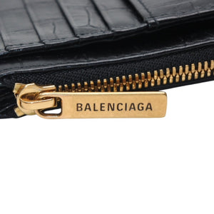 BALENCIAGA バレンシアガ コインケース カードホルダー 765465 ブラック ゴールド金具 美品 中古 4a001427