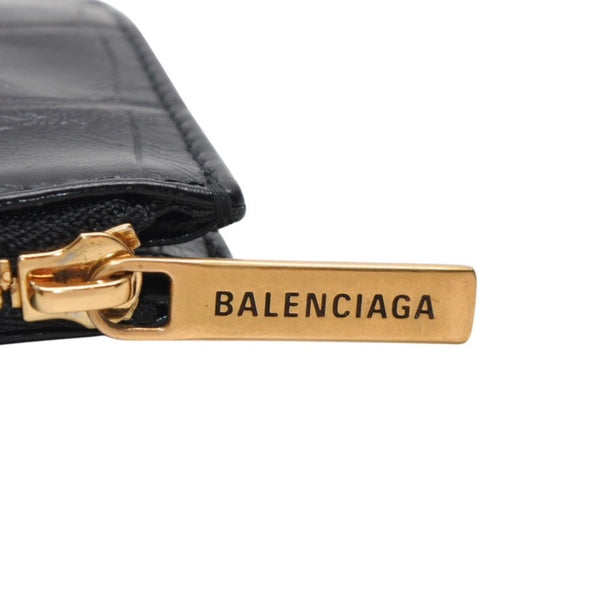 BALENCIAGA バレンシアガ コインケース カードホルダー 765465 ブラック ゴールド金具 美品 中古 4a001427