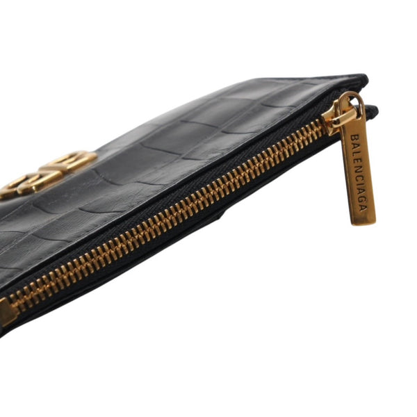BALENCIAGA バレンシアガ コインケース カードホルダー 765465 ブラック ゴールド金具 美品 中古 4a001427