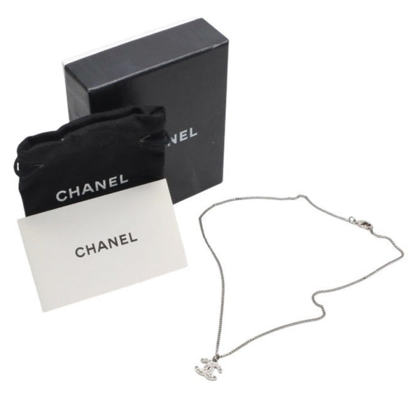 極美品 CHANEL シャネル ネックレス ココマーク ラインストーン F12W necklace F12W CC stone 中古 4a000664