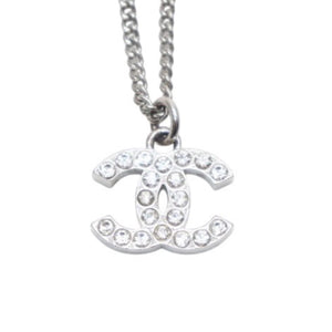 極美品 CHANEL シャネル ネックレス ココマーク ラインストーン F12W necklace F12W CC stone 中古 4a000664