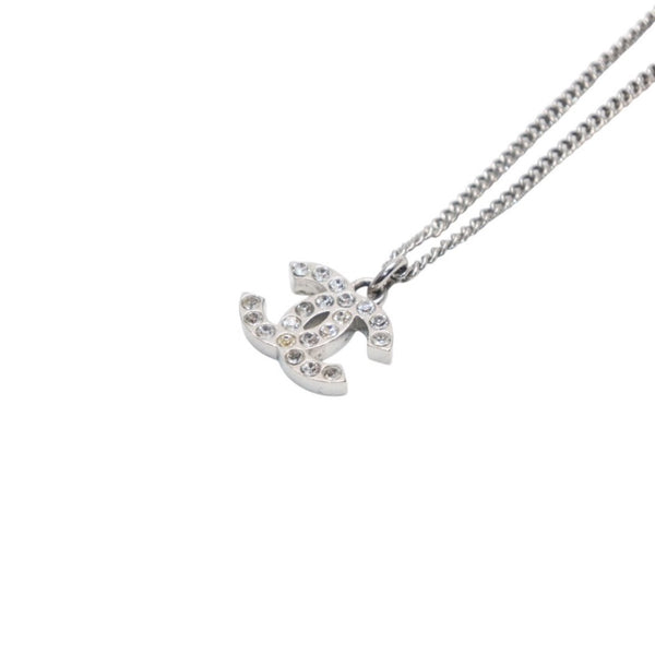 極美品 CHANEL シャネル ネックレス ココマーク ラインストーン F12W necklace F12W CC stone 中古 4a000664