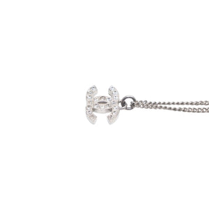極美品 CHANEL シャネル ネックレス ココマーク ラインストーン F12W necklace F12W CC stone 中古 4a000664
