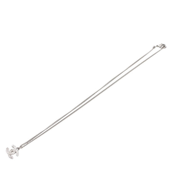 極美品 CHANEL シャネル ネックレス ココマーク ラインストーン F12W necklace F12W CC stone 中古 4a000664