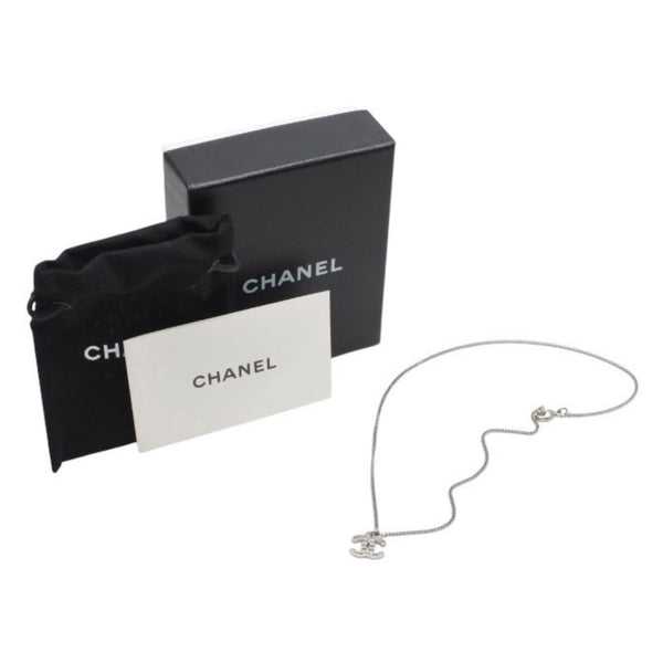 Very Good Condition CHANEL Necklace Coco Mark Rhinestone F12W SV necklace CC rhinestone SV F12W Good Condition Used 4a000657