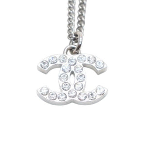 Very Good Condition CHANEL Necklace Coco Mark Rhinestone F12W SV necklace CC rhinestone SV F12W Good Condition Used 4a000657