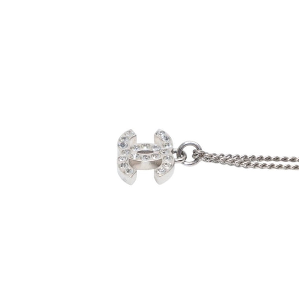 Very Good Condition CHANEL Necklace Coco Mark Rhinestone F12W SV necklace CC rhinestone SV F12W Good Condition Used 4a000657
