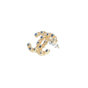 Very Good Condition CHANEL Chanel Earrings Chain x Rhinestone Coco Mark F20P Gold earring CC chain on rhinestone F20P GD Good Condition Used 4a000662