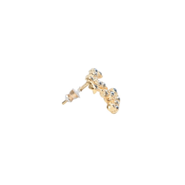 Very Good Condition CHANEL Chanel Earrings Chain x Rhinestone Coco Mark F20P Gold earring CC chain on rhinestone F20P GD Good Condition Used 4a000662