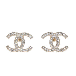 Very good condition CHANEL Chanel earrings rhinestone here mark GD 14V engraved on one side earrings Slim CC rhinestone GD 14V good condition used 4a000646