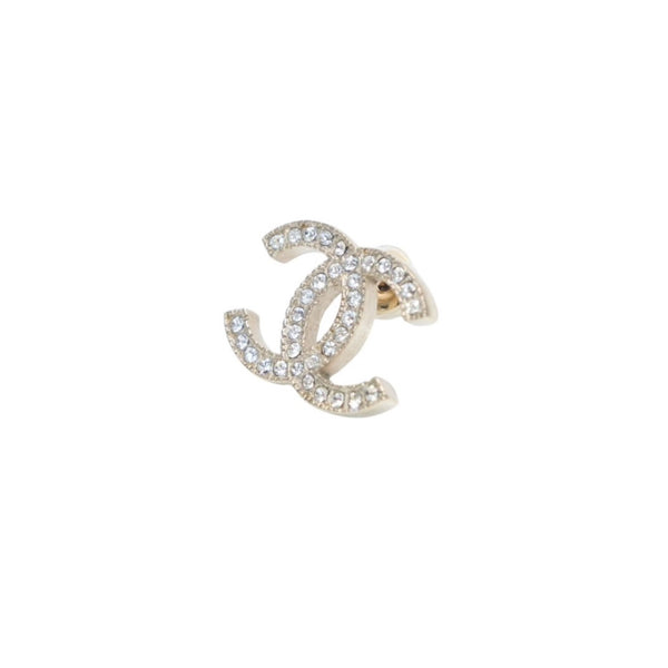 Very good condition CHANEL Chanel earrings rhinestone here mark GD 14V engraved on one side earrings Slim CC rhinestone GD 14V good condition used 4a000646