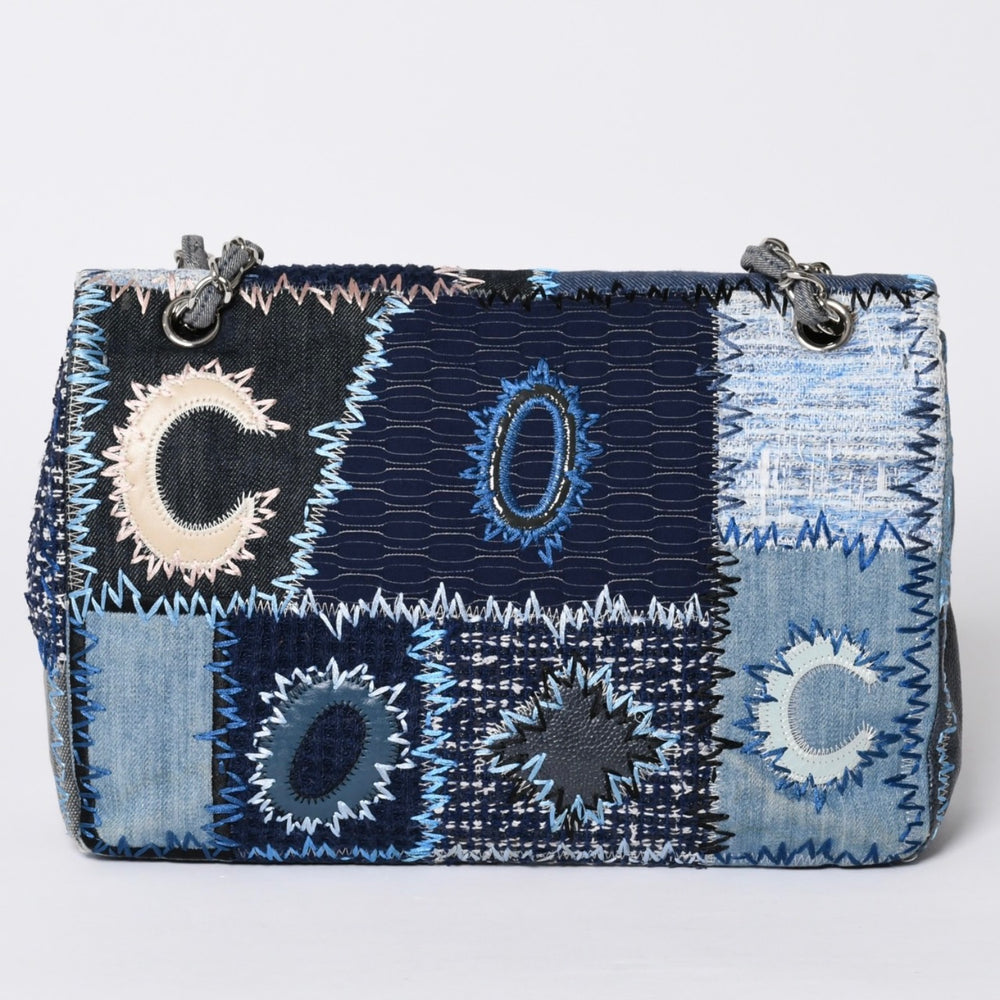 極美品 CHANEL シャネル デカマトラッセ30 Sフラップ Wチェーンショルダーバッグ 21番台 ココマーク パッチワーク ステッチ 中古 4a001187