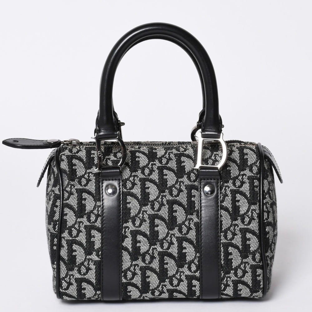 Very Good Condition Christian Dior Dior Handbag Mini Boston Trotter Black Speedy 20cm Used 4a001270