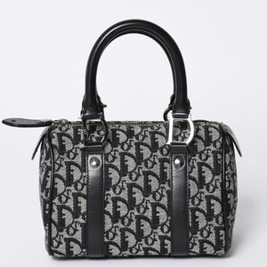 Very Good Condition Christian Dior Dior Handbag Mini Boston Trotter Black Speedy 20cm Used 4a001270