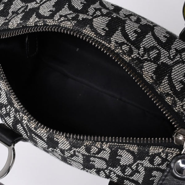 Very Good Condition Christian Dior Dior Handbag Mini Boston Trotter Black Speedy 20cm Used 4a001270