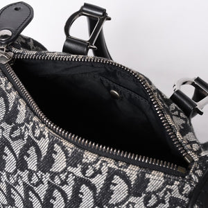 Very Good Condition Christian Dior Dior Handbag Mini Boston Trotter Black Speedy 20cm Used 4a001270