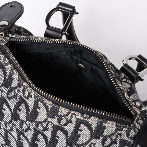 Very Good Condition Christian Dior Dior Handbag Mini Boston Trotter Black Speedy 20cm Used 4a001270