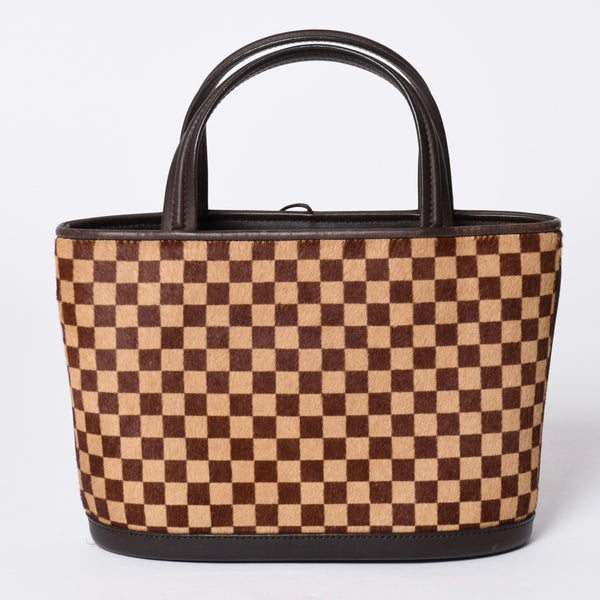 極美品 LOUIS VUITTON ルイヴィトン ダミエソバージュ インパラ ハンドバッグ M92133 ハラコ レザー ゴールド金具 中古 4b013864