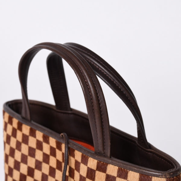 極美品 LOUIS VUITTON ルイヴィトン ダミエソバージュ インパラ ハンドバッグ M92133 ハラコ レザー ゴールド金具 中古 4b013864