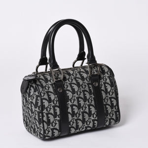 Very Good Condition Christian Dior Dior Handbag Mini Boston Trotter Black Speedy 20cm Used 4a001270