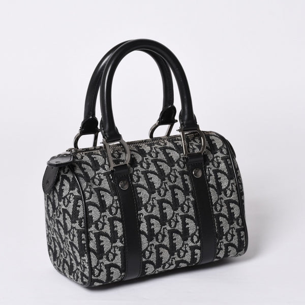 Very Good Condition Christian Dior Dior Handbag Mini Boston Trotter Black Speedy 20cm Used 4a001270