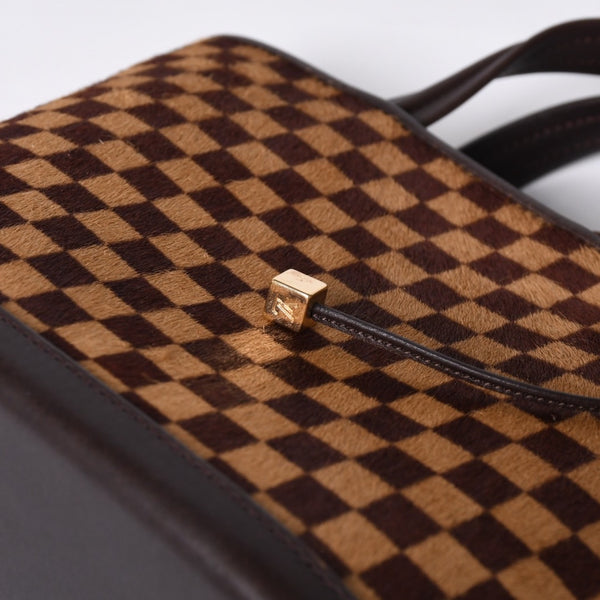 極美品 LOUIS VUITTON ルイヴィトン ダミエソバージュ インパラ ハンドバッグ M92133 ハラコ レザー ゴールド金具 中古 4b013864