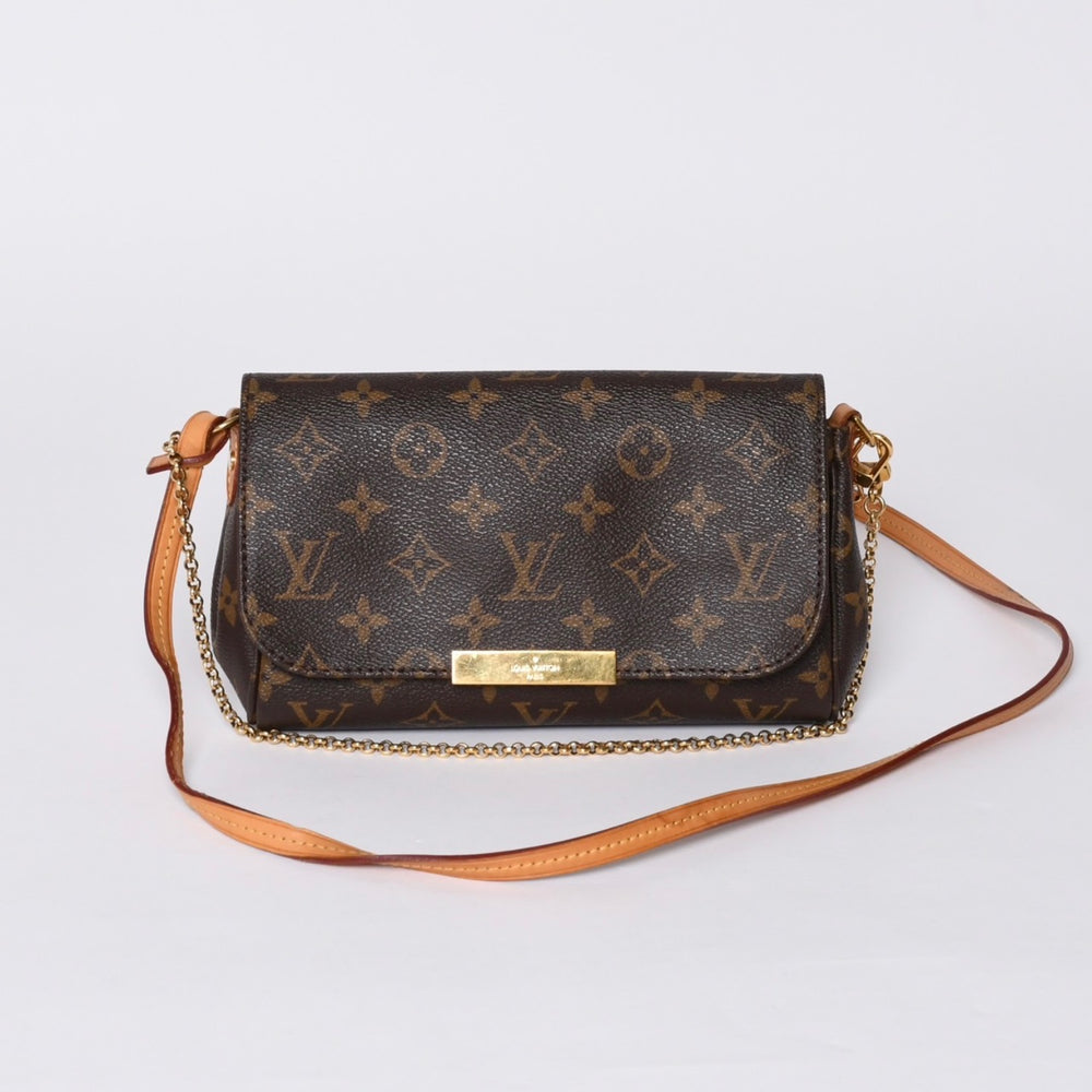 Very Good Condition LOUIS VUITTON Favorite PM Shoulder Bag M40717 Monogram Brown Gold Hardware Used 4a001285