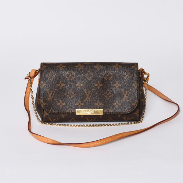 極美品 LOUIS VUITTON ルイヴィトン フェイボリットPM ショルダーバッグ M40717 モノグラム ブラウン ゴールド金具 中古 4a001285