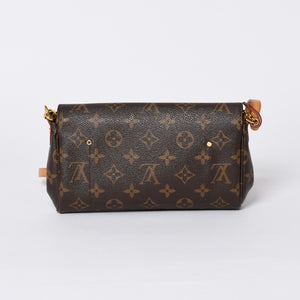 極美品 LOUIS VUITTON ルイヴィトン フェイボリットPM ショルダーバッグ M40717 モノグラム ブラウン ゴールド金具 中古 4a001285