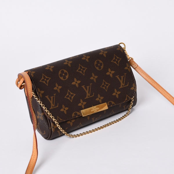 極美品 LOUIS VUITTON ルイヴィトン フェイボリットPM ショルダーバッグ M40717 モノグラム ブラウン ゴールド金具 中古 4a001285