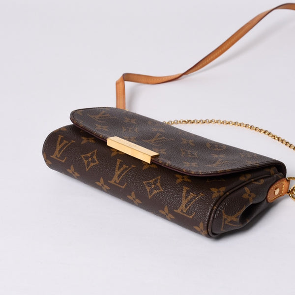 極美品 LOUIS VUITTON ルイヴィトン フェイボリットPM ショルダーバッグ M40717 モノグラム ブラウン ゴールド金具 中古 4a001285