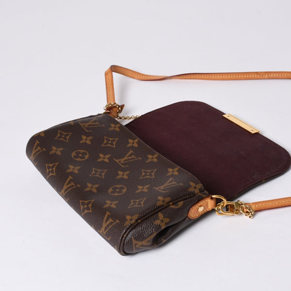極美品 LOUIS VUITTON ルイヴィトン フェイボリットPM ショルダーバッグ M40717 モノグラム ブラウン ゴールド金具 中古 4a001285