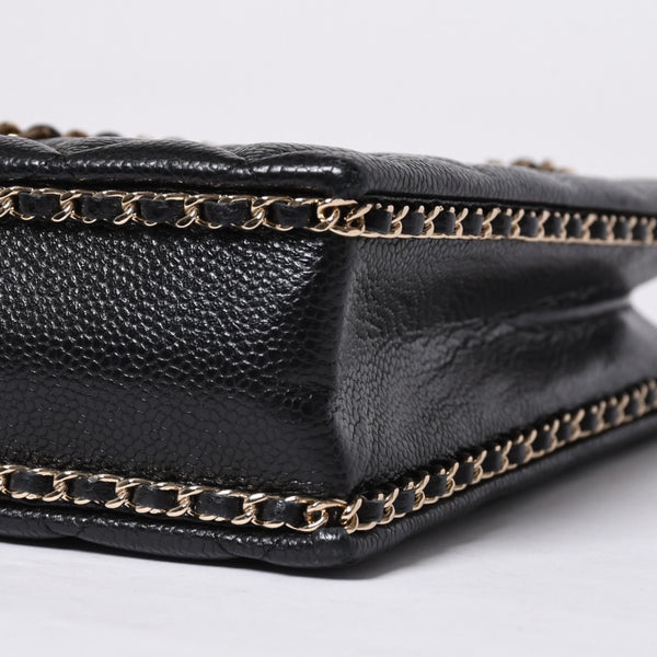 Very Good Condition CHANEL EVENING BAG Evening Bag Chain Shoulder Bag AS3314 Random Number Coco Mark Caviar Skin Used 4a001277