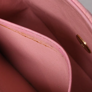 Very Good Condition CHANEL Mini Matelasse Chain Shoulder Bag Coco Mark No. 9 Caviar Skin Pink Gold Hardware Used 4a001542