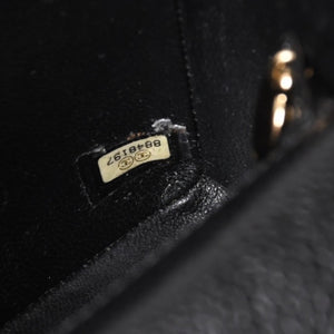 Very Good Condition CHANEL Mini Matelasse Chain Shoulder Bag No. 8 Caviar Skin Gold Hardware Black Used 4a001543