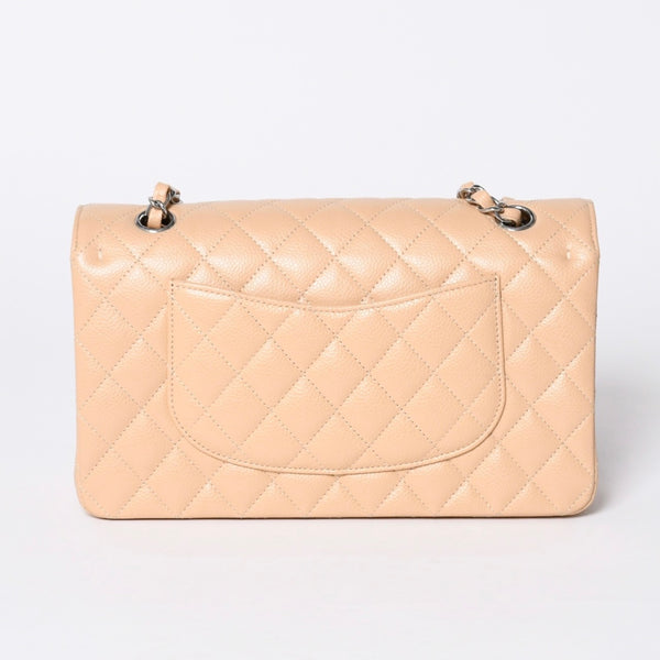 Like new CHANEL Matelasse 25 W flap chain shoulder bag caviar skin random beige gold hardware used 4a001468