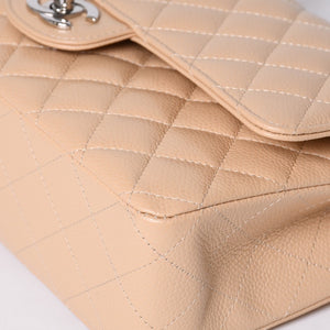 Like new CHANEL Matelasse 25 W flap chain shoulder bag caviar skin random beige gold hardware used 4a001468