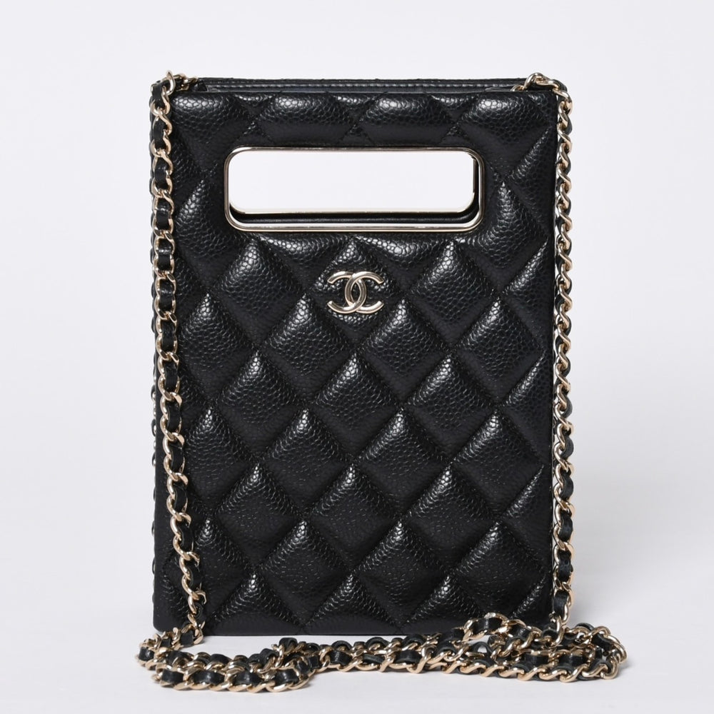 極美品 CHANEL シャネル EVENING BAG イヴニングバッグ チェーンショルダーバッグ AS3314 ランダム番台 ココマーク キャビアスキン 中古 4a001277