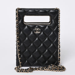 Very Good Condition CHANEL EVENING BAG Evening Bag Chain Shoulder Bag AS3314 Random Number Coco Mark Caviar Skin Used 4a001277