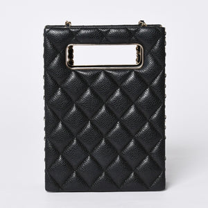 Very Good Condition CHANEL EVENING BAG Evening Bag Chain Shoulder Bag AS3314 Random Number Coco Mark Caviar Skin Used 4a001277