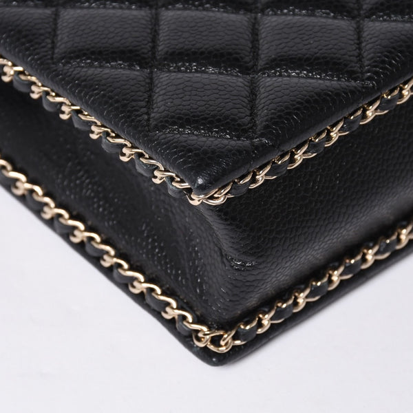 Very Good Condition CHANEL EVENING BAG Evening Bag Chain Shoulder Bag AS3314 Random Number Coco Mark Caviar Skin Used 4a001277