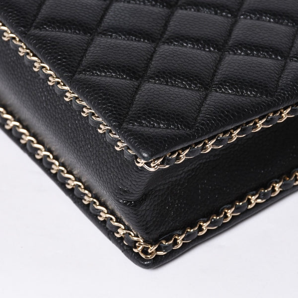 Very Good Condition CHANEL EVENING BAG Evening Bag Chain Shoulder Bag AS3314 Random Number Coco Mark Caviar Skin Used 4a001277