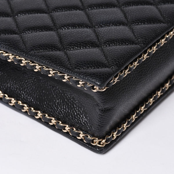 Very Good Condition CHANEL EVENING BAG Evening Bag Chain Shoulder Bag AS3314 Random Number Coco Mark Caviar Skin Used 4a001277