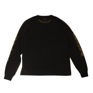 New and unused CHROME HEARTS Long sleeve T-shirt Size XL Neck logo Old English logo Black Used 4a001317