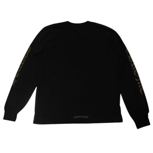 New and unused CHROME HEARTS Long sleeve T-shirt Size XL Neck logo Old English logo Black Used 4a001317